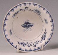 Lot 348 - A Lowestoft porcelain pattypan, underglaze...