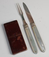 Lot 392 - A leather cased pair of George III silver and...