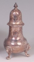 Lot 430 - A silver lighthouse pedestal sugar caster,...