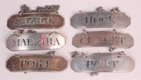 Lot 446 - A set of six 18th century silver decanter...