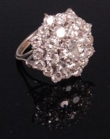 Lot 465 - A ladies white metal (probably platinum)...