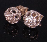 Lot 479 - A pair of white metal old brilliant cut...