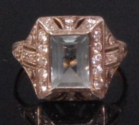 Lot 505 - A ladies yellow metal amethyst and diamond set...