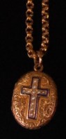 Lot 518 - A late Victorian yellow metal boxlink necklace...
