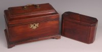 Lot 558 - A George III mahogany tea caddy, having...