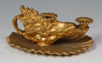 Lot 581 - A circa 1900 gilt bronze chamberstick by...