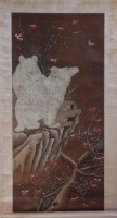 Lot 603 - An antique Chinese silkwork scroll painting,...