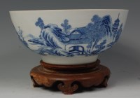 Lot 613 - A 19th century Chinese porcelain footed bowl,...