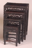 Lot 647 - A late 19th century Chinese carved 'rosewood'...