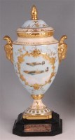 Lot 728 - *A Coalport porcelain commemorative pedestal...
