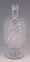 Lot 758 - *A Royal Doulton cut glass pedestal trophy cup...
