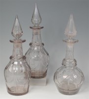 Lot 761 - A pair of circa 1830 thumb-cut glass mallet...
