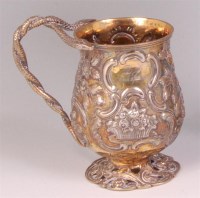 Lot 807 - *A late Georgian silver gilt christening...