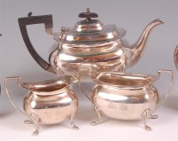 Lot 821 - *A Walker & Hall silver three piece teaset,...