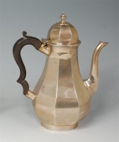 Lot 847 - A late Victorian silver coffee pot, of...