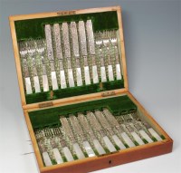 Lot 855 - A cased set of twelve late Victorian dessert...
