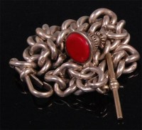 Lot 897 - A heavy graduated silver curblink watch chain...