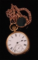 Lot 927 - A George V 18ct gold cased open faced pocket...