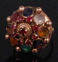 Lot 940 - A yellow gold semi-precious set princess ring,...