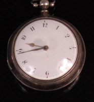 Lot 946 - A late Georgian silver gents pair cased open...
