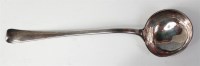 Lot 861 - A mid-19th century Dutch silver soup ladle,...