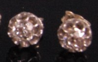 Lot 980 - A pair of white metal old brilliant cut...