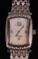 Lot 987 - A ladies Bellagio steel cased and diamond set...