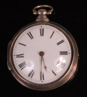 Lot 995 - A George IV silver gents pair cased open faced...