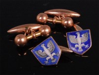 Lot 1002 - A pair of gents hollow 9ct gold dumbbell...