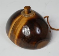 Lot 1067 - An Edwardian 'tigers eye' electric bell-push,...