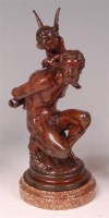 Lot 1071 - Jean Barnabe Amy (Fr.1839-1907) - Bronze cupid...