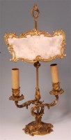 Lot 1073 - A circa 1900 French gilt bronze twin light...