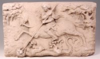 Lot 1078 - A composition relief carved foundation stone,...