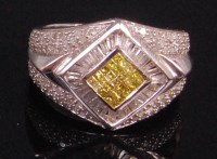 Lot 1011 - A contemporary 14ct white gold gents diamond...