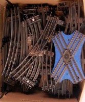 Lot 324 - A large box of assorted Hornby electric track...