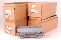 Lot 335 - 4x HEA hopper wagons Chinese brass built,...