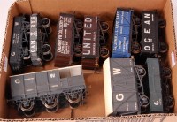 Lot 339 - 9x plastic kit built wagons mostly from GW...