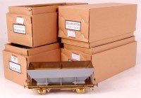 Lot 345 - 4x HEA hopper wagons Chinese brass built,...