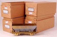 Lot 346 - 4x HEA hopper wagons Chinese brass built,...