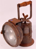 Lot 101 - A German railway acetylene lamp marked in two...