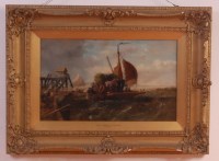 Lot 685 - R Beavis - Squally weather on the Maas, oil on...