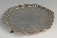 Lot 455 - A George II silver salver, having a raised...