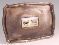 Lot 476 - A George V silver tray, of engine turned...