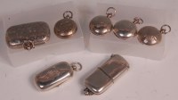 Lot 490 - A collection of seven silver sovereign cases,...