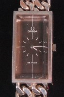 Lot 515 - A gents Omega De Ville silver cased bracelet...