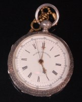 Lot 560 - A late 19th century Continental silver cased...