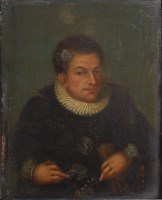 Lot 720 - 17th century school - half length portrait of...
