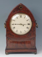 Lot 739 - A Regency mahogany and brass inlaid lancet...