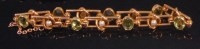 Lot 535 - A 15ct gold green tourmaline and seed pearl...