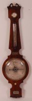 Lot 758 - A George IV mahogany four dial wheel barometer,...